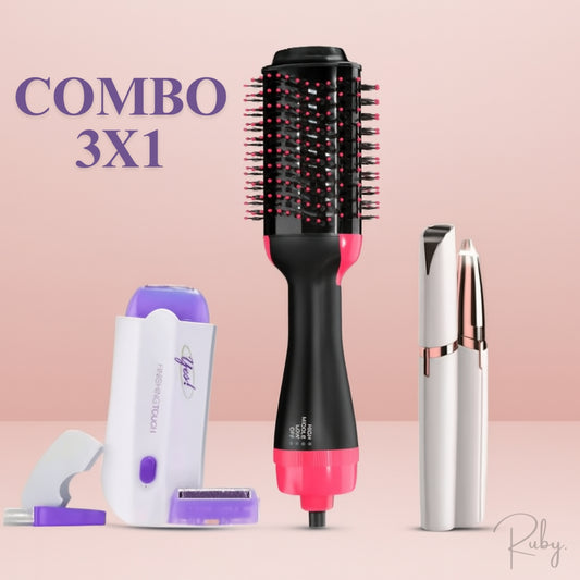 Cepillo 4 en 1 + Depiladora corporal + Depiladora facial